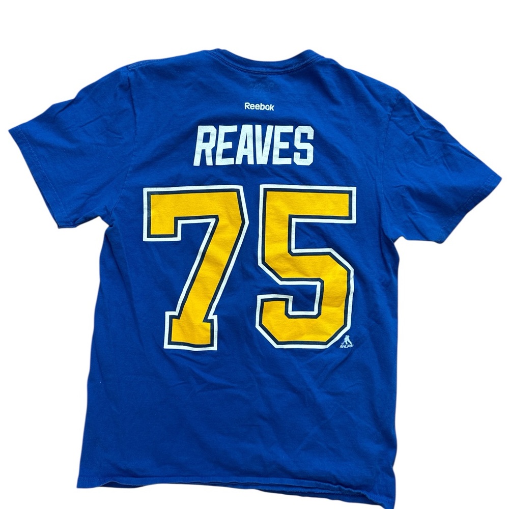 St Louis Blues Ryan Reaves #75 Women’s T-Shirt Size Medium Reebok NHL Blues - Picture 6 of 7